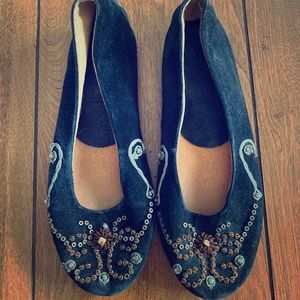 Beaded and embellished ballet flats